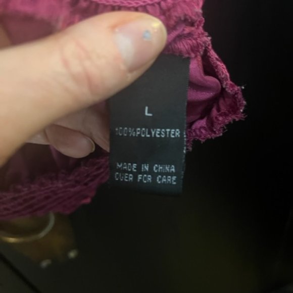 BCX Raspberry ruffle top size Large - Picture 6 of 7